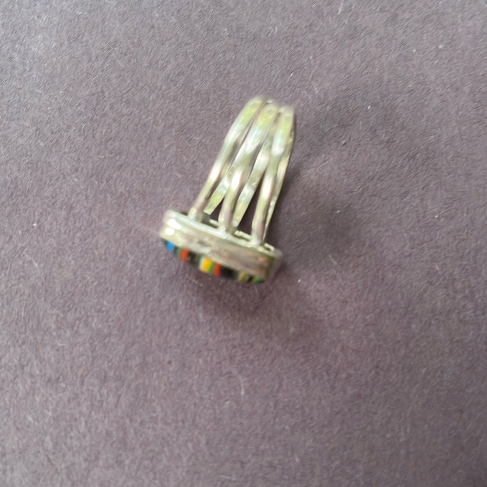 Rainbow Calsilica Stone in Sterling Silver Ring - Picture 6 of 6